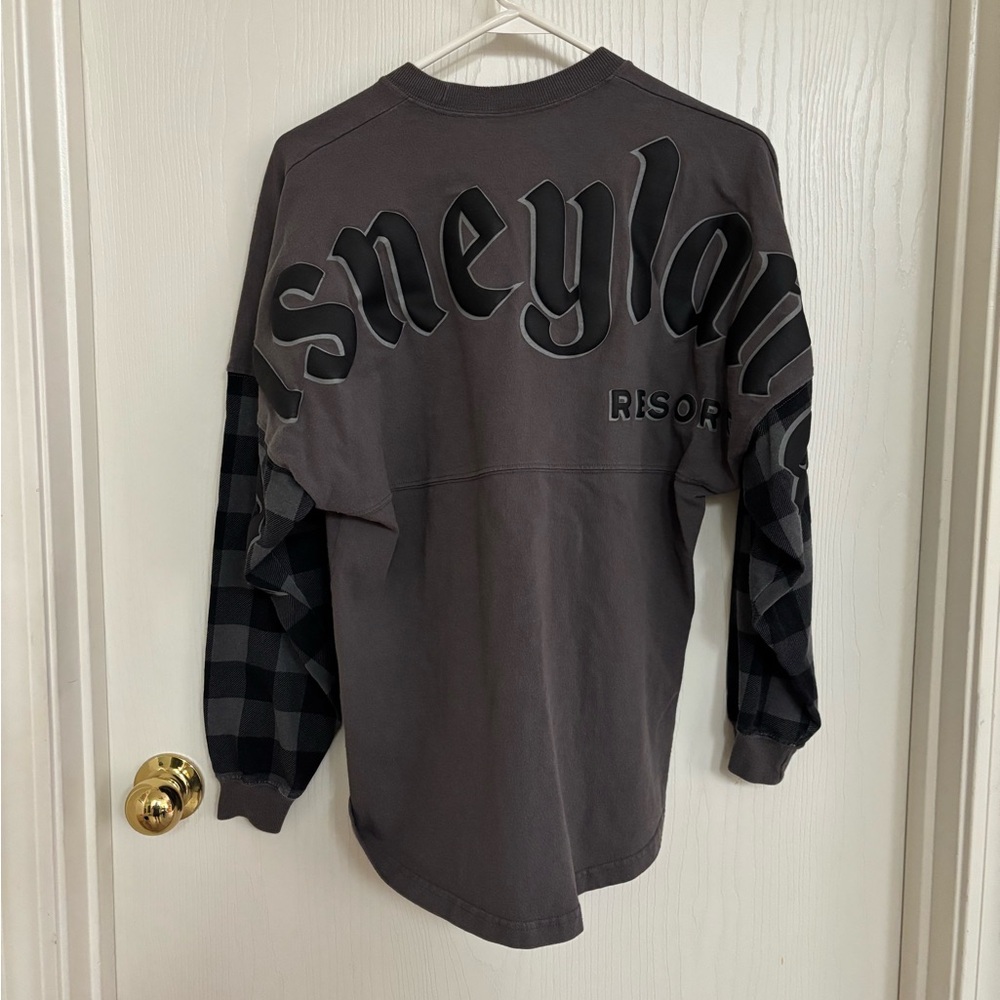 Disneyland Charcoal Spirit Jersey with Gingham Sleeves